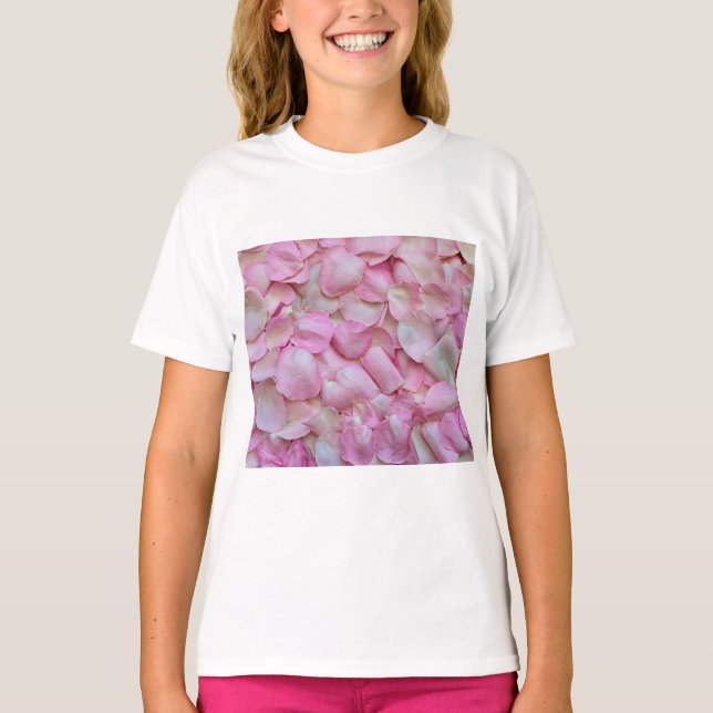 Rosa ros Petals T Shirt (Framsida)