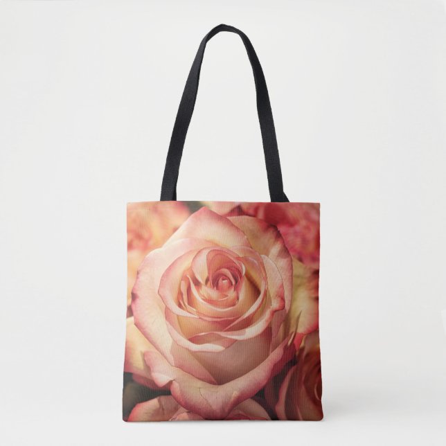 Rosa ros Petals Tote Bag Tygkasse (Framsida)