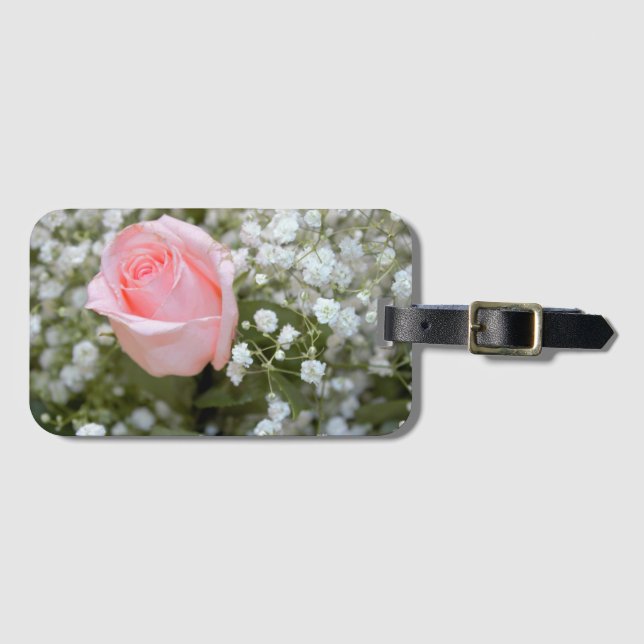 Rosa ros Photo Bagagebricka (Framsida horisontal)
