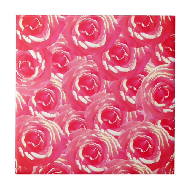 Rosa ros Photo Ceramic Photo Tile Kakelplatta (Framsidan)