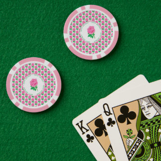 Rosa ros Poker Chip för födelsedagar Poker Marker
