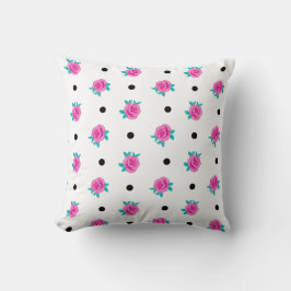 Rosa ros & Polka dots - Stollig med hemmaplan Kudde