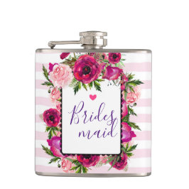 Rosa ros & Poppy Blommigt Bouquet Bridesmaid Fickplunta