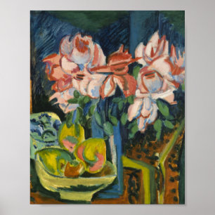 Rosa ros Poster av Ernst Ludwig Kirchner