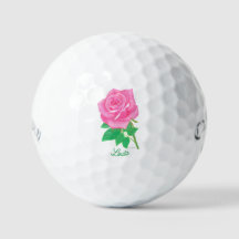 Rosa ros-pratbubbla supermjuk Golf-Bollar med text