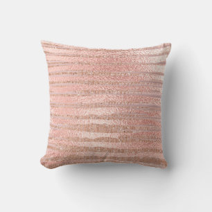 Rosa ros pudrar guld- glitterMetalliStripes linjer Kudde