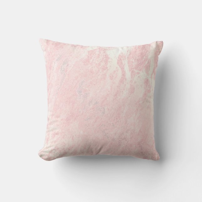 Rosa ros  pulver Pastel Glam Marble White Kudde (Framsida)
