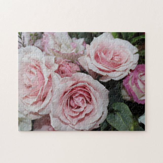 Rosa ros Puzzle Pussel (Horisontell)