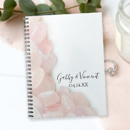 Rosa ros Quartz Bröllop Guest Bok Anteckningsbok