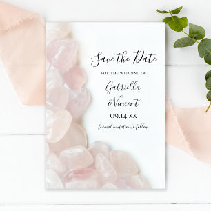 Rosa ros Quartz Bröllop spara datum Datumet
