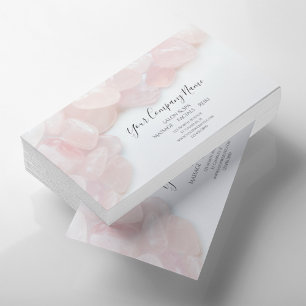 Rosa ros Quartz Stones Salon Spa Visitkort