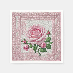 Rosa ros Quilt Pappersservett