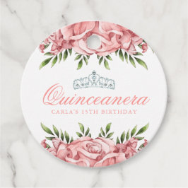Rosa ros Quinceanera Gåvor Etiketter