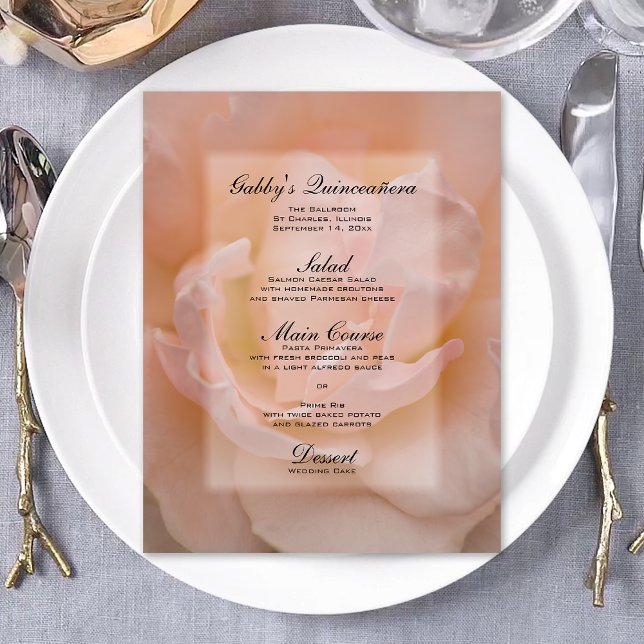 Rosa ros Quinceañera Menu (Skapare uppladdad)