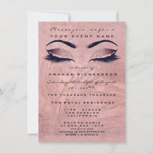 Rosa ros Red Bean Makeup Öga Glitter 16:e Möhippan Inbjudningar