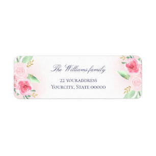 rosa ros returadress etikett