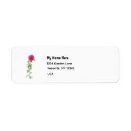 Rosa ros returadress etikett