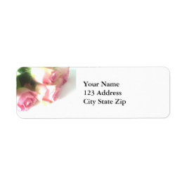 Rosa ros-returetiketter returadress etikett