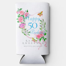 Rosa ros Ribbon Birthday Cooler