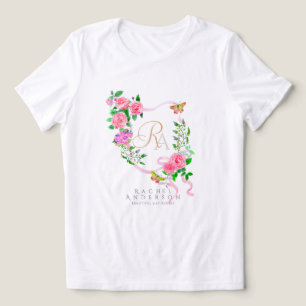 Rosa ros Ribbon Chic Monogram T Shirt