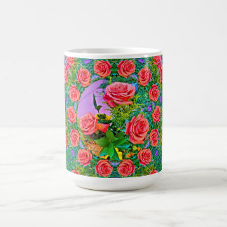 Rosa ros Ringar Kaffemugg