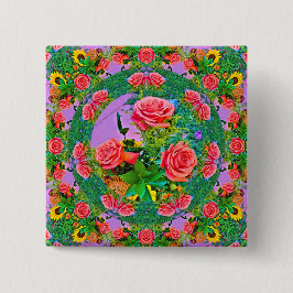 Rosa ros Ringar Knapp