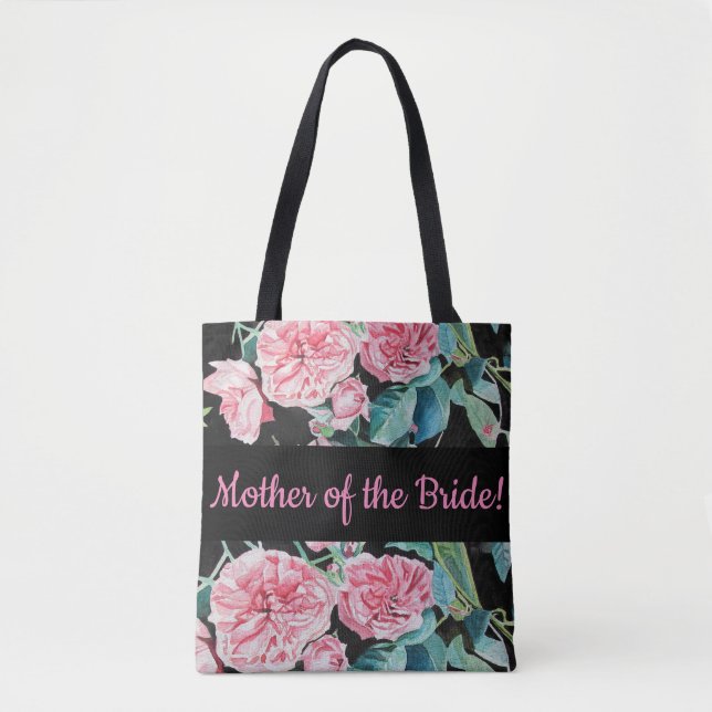 Rosa ros Ro Bröllop Mor Bride Tote Bag Tygkasse (Framsida)