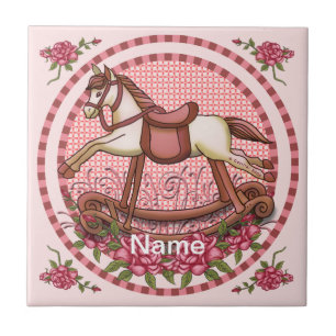 Rosa ros Rocking Horse Kakelplatta
