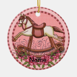 Rosa ros Rocking Horse ornament