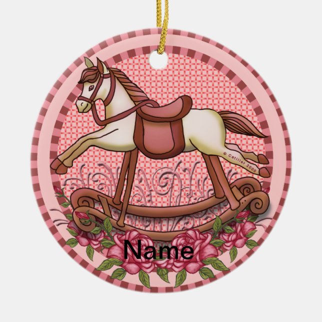 Rosa ros Rocking Horse ornament (Framsidan)