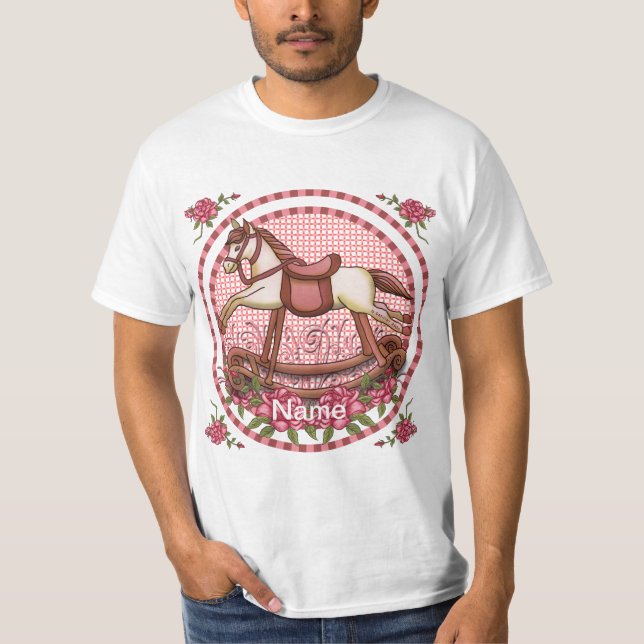 Rosa ros Rocking Horse T Shirt (Framsida)