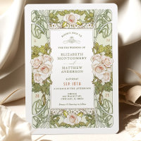 Rosa ros Romantic Art nouveau Bröllop