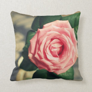 Rosa ros romantiker dämpar kudde