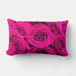 Rosa ros rosa rosa blommigt  lumbarkudde