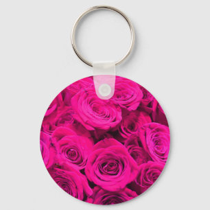 Rosa ros rosa rosa blommigt  nyckelring