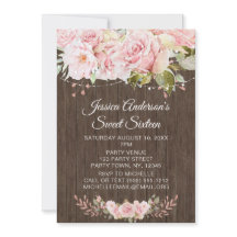 Rosa ros Rustic Wood Ljus Sweet sixteen