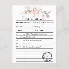  Rosa ros Sage Grönt Löv Hummingbird Vykort