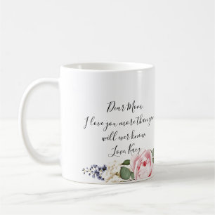 Rosa ros Sentiment Bäste Mamma Anpassningsbar Phot Kaffemugg