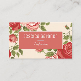 Rosa ros Shabby chic Elegant Feminine Visitkort