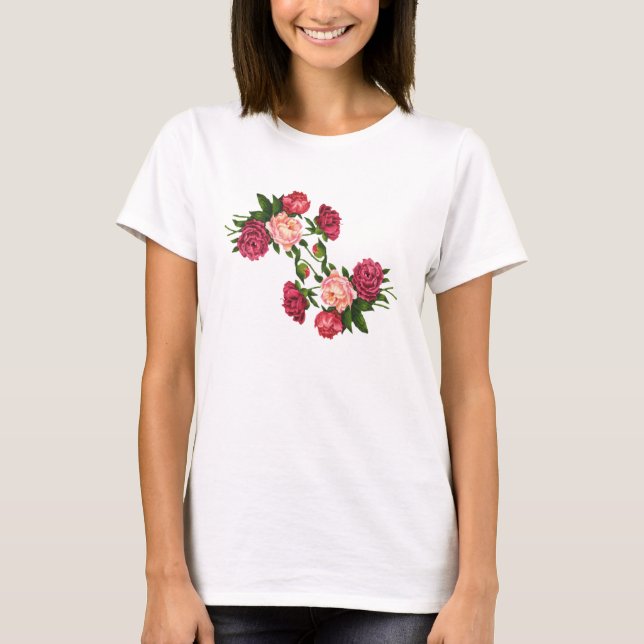 Rosa ros Shirt T-shirt (Framsida)