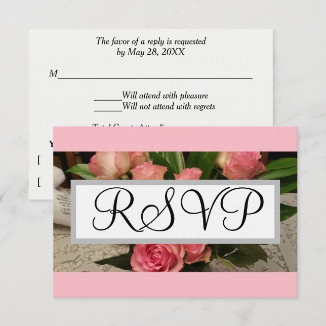 Rosa ros Silver Bröllop OSA (Fram/baksida)