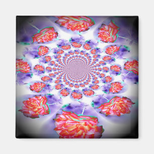 Rosa ros Snurra Magnet