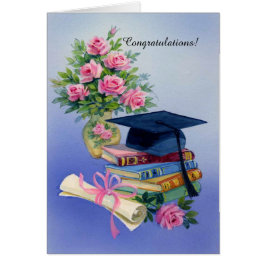 Rosa ros sockel studenten anpassade kort