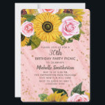 Rosa ros Solblommor Guld Glitter 30års födelsedag Inbjudningar<br><div class="desc">Elegant och snyggt gult solblommor och rosa ros med guld glitter och mousserande ljus på en rosenisk boho-stil rosa 30års födelsedag party--kallelse för kvinnor. Detta kort är helt anpassade för alla åldrar eller tillfälle. Kontakta mig om du behöver hjälp med dina anpassningar eller om du vill be om ytterligare matchande...</div>