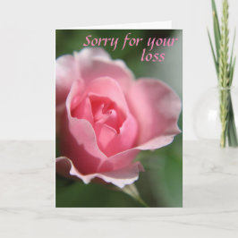 Rosa ros som är ledsen för ditt förlustkort kort