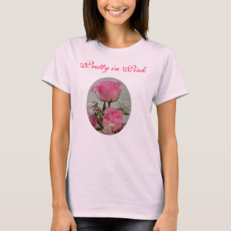 Rosa ros söt i rosor tee shirt