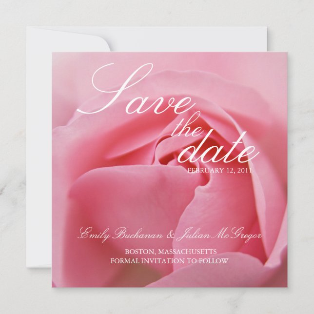 Rosa ros • Spara datum-anmälan Datumet (Framsida)