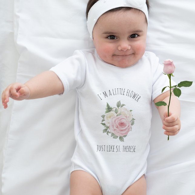 Rosa ros St. Therese Religiösa Cute Blommigt T Shirt (Skapare uppladdad)