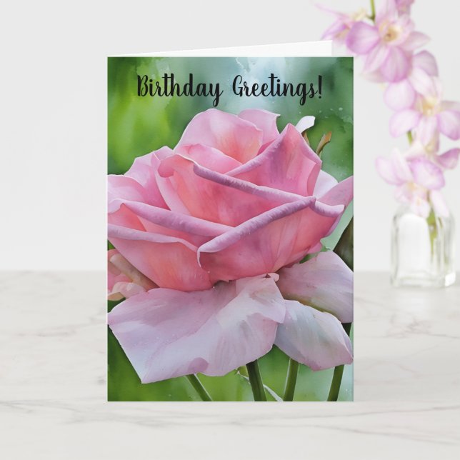 Rosa ros stänger upp Garden Art Birgday Card Kort (Orkide)