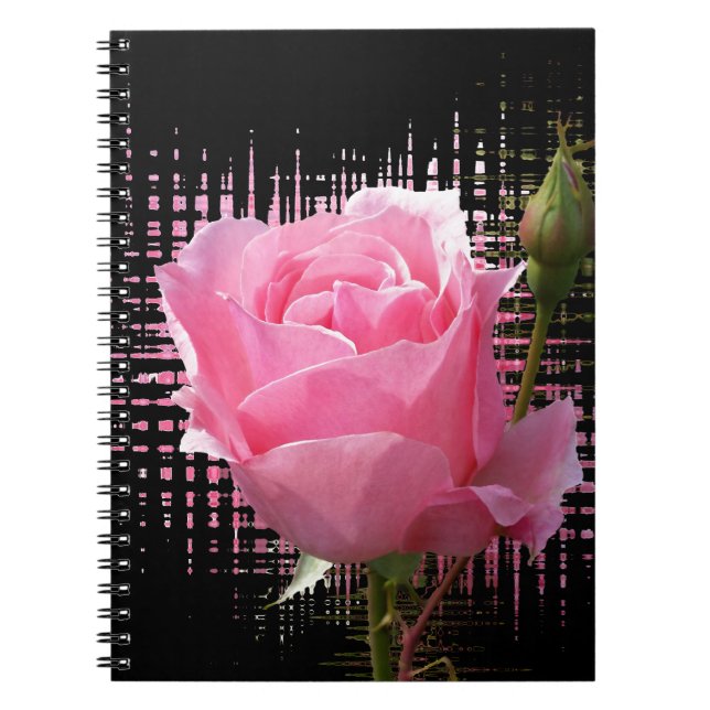 rosa ros stänk anteckningsbok (Framsidan)